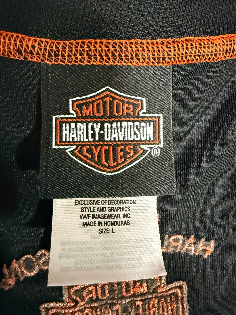 Women’s Harley-Davidson Black & Orange V-Neck Tee - Picture 2 of 8